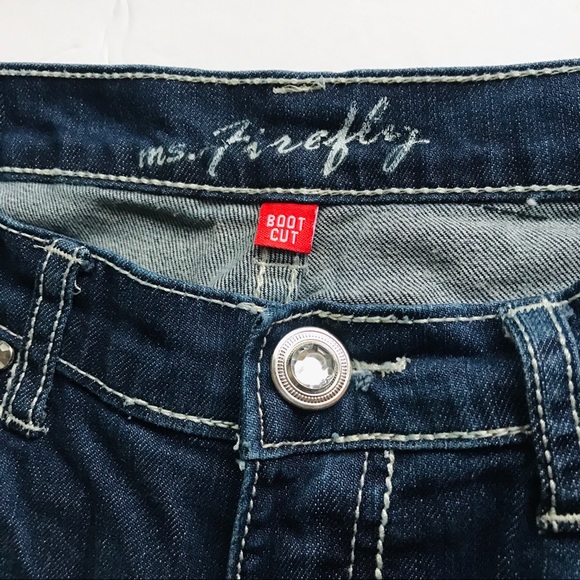 🌲3/$20 Ms. Firefly Low Waist Bootcut Flare Blue Jeans 12 - Picture 4 of 7
